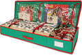 Christmas Wrapping Paper Organizer Storage Bag Containers Interior Pockets 41" Fits Up to 27 Rolls 3/8” Diam, Green