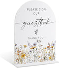 Wedding Signs for Ceremony and Reception, Boho Floral Please Sign Our Guestbook, Wedding Signage with Stand, Bridal Shower Table Centerpieces, Supplies for Engagement Reception and Event Party, 32