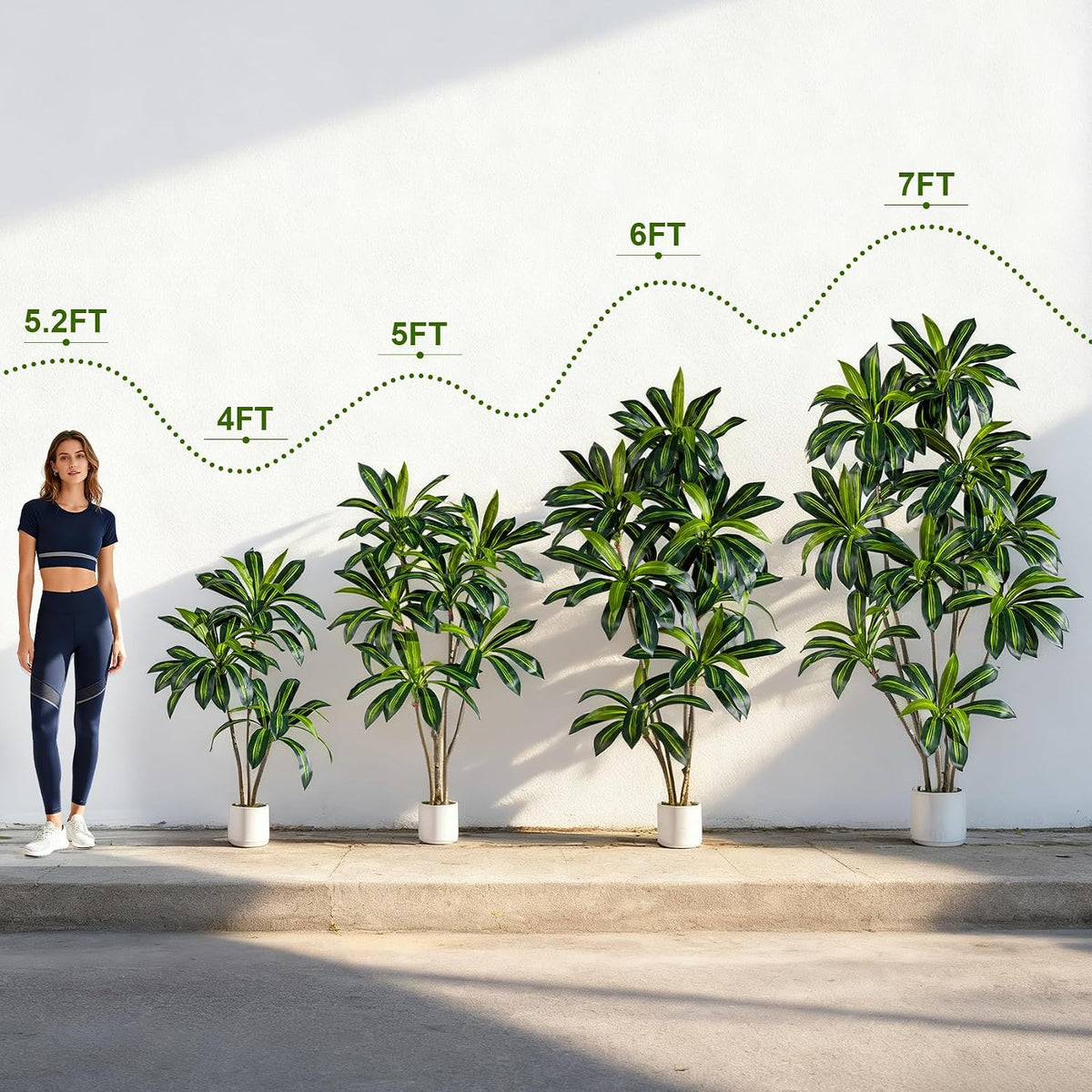 Erimda 6FT Artificial Dracaena Plant Dracaena Fragrans Artificial Tree, Reali...