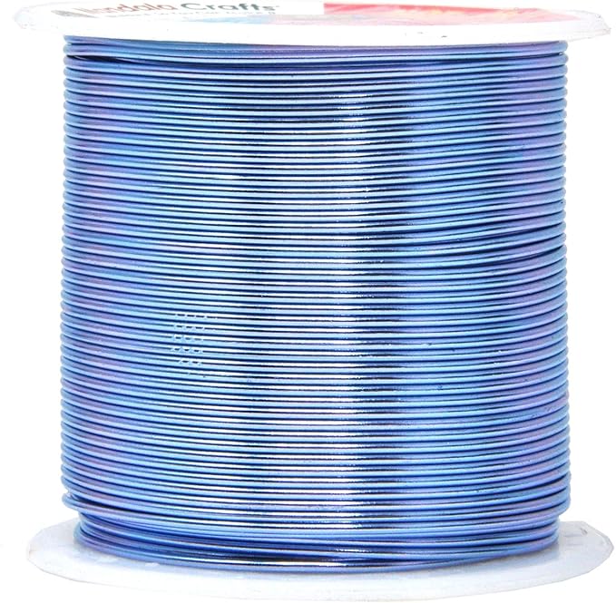 Mandala Crafts 18 Gauge Anodized Aluminum Craft Wire for Jewelry Making - 450 FT Colored Flexible Silver Copper Purple Pink Brown Ice Blue Wire - Bendable for Bonsai Armature Crafting Sculpting