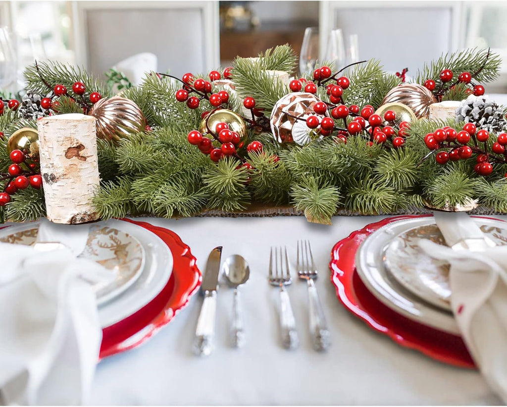 6ft christmas garland, artificial pine garland holiday decor, front angle view