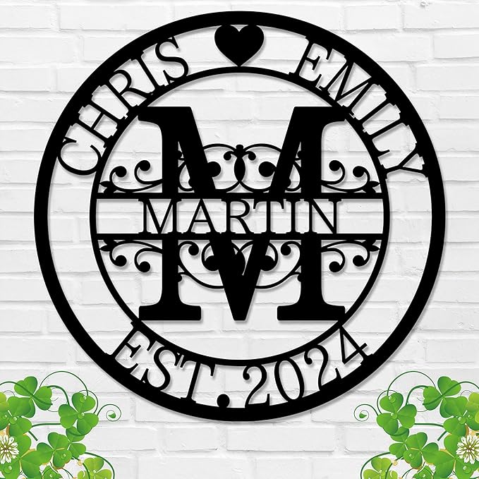 Personalized Metal Name Signs, Split Letter Monogram Wall Decor, Custom Last Name Sign, Family Name Sign for Outdoor, Personalized Wedding Gift, Garden Decor, Metal Wall Art, Housewarming Gift
