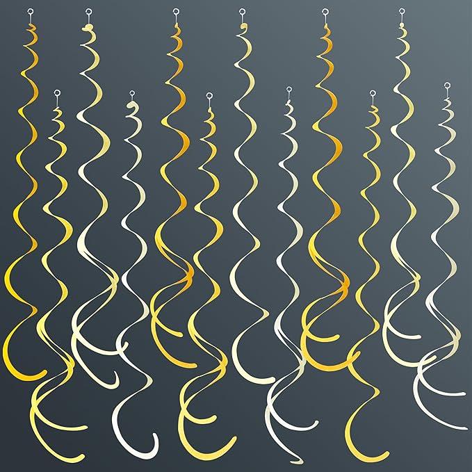 36Pcs Yellow Hanging Swirl Decorations Ombre Yellow Felt Swirl Streamer Spiral Ceiling Decoration Garland for Lemon Bee Sunflower Birthday Wedding Baby Shower Bridal Shower Bachelorette Party Supplies