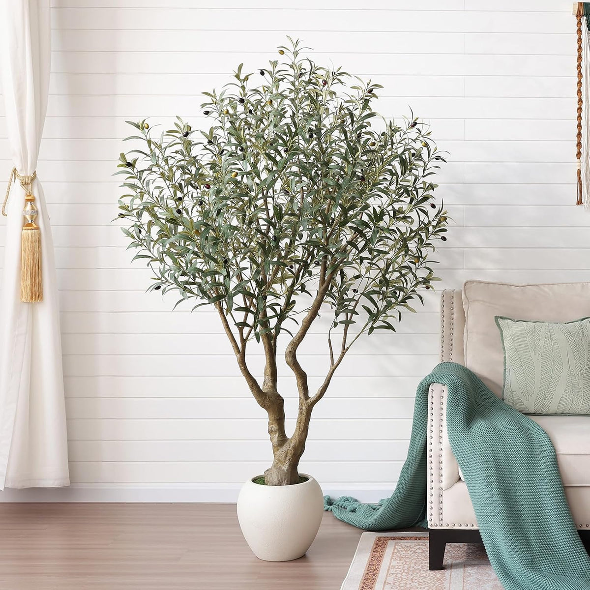 verinatural artificial olive tree 6ft faux plant home, main product view