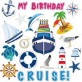 Xuhal 25 Pcs Birthday Cruise Door Magnets Decorations Funny Cruise Ship Door Magnets Magnetic Reusable Magnet for Happy Birthday Cabin Ship Carnival Refrigerator Office Car Accessories