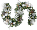 wbhome pre-lit 6 feet/72 inch christmas garland, white, main product view
