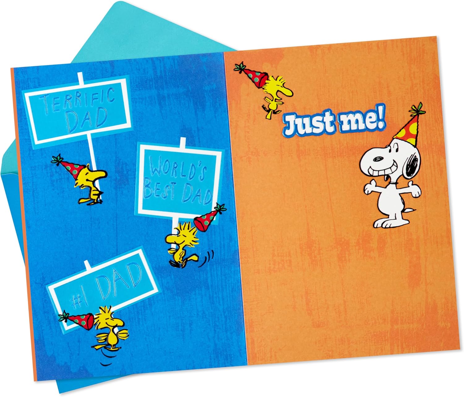 Hallmark Peanuts Father Birthday Card, Snoopy and Woodstock (Best Dad Ever) from Son, Daughter, Kid