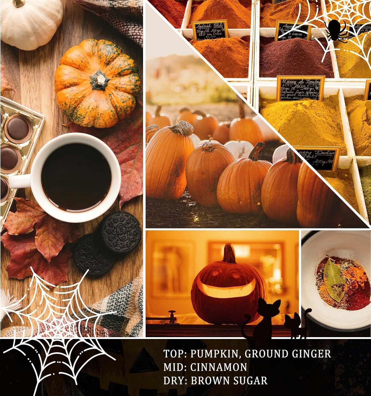 Halloween Candle,Halloween Gifts Candles with LED Pumpkin Face | Fall Candles with Pumpkin Spice Scent Over 40 Hours of Burn Time, Gift for Home Fall Decorations Indoor, 100% Soy Wax