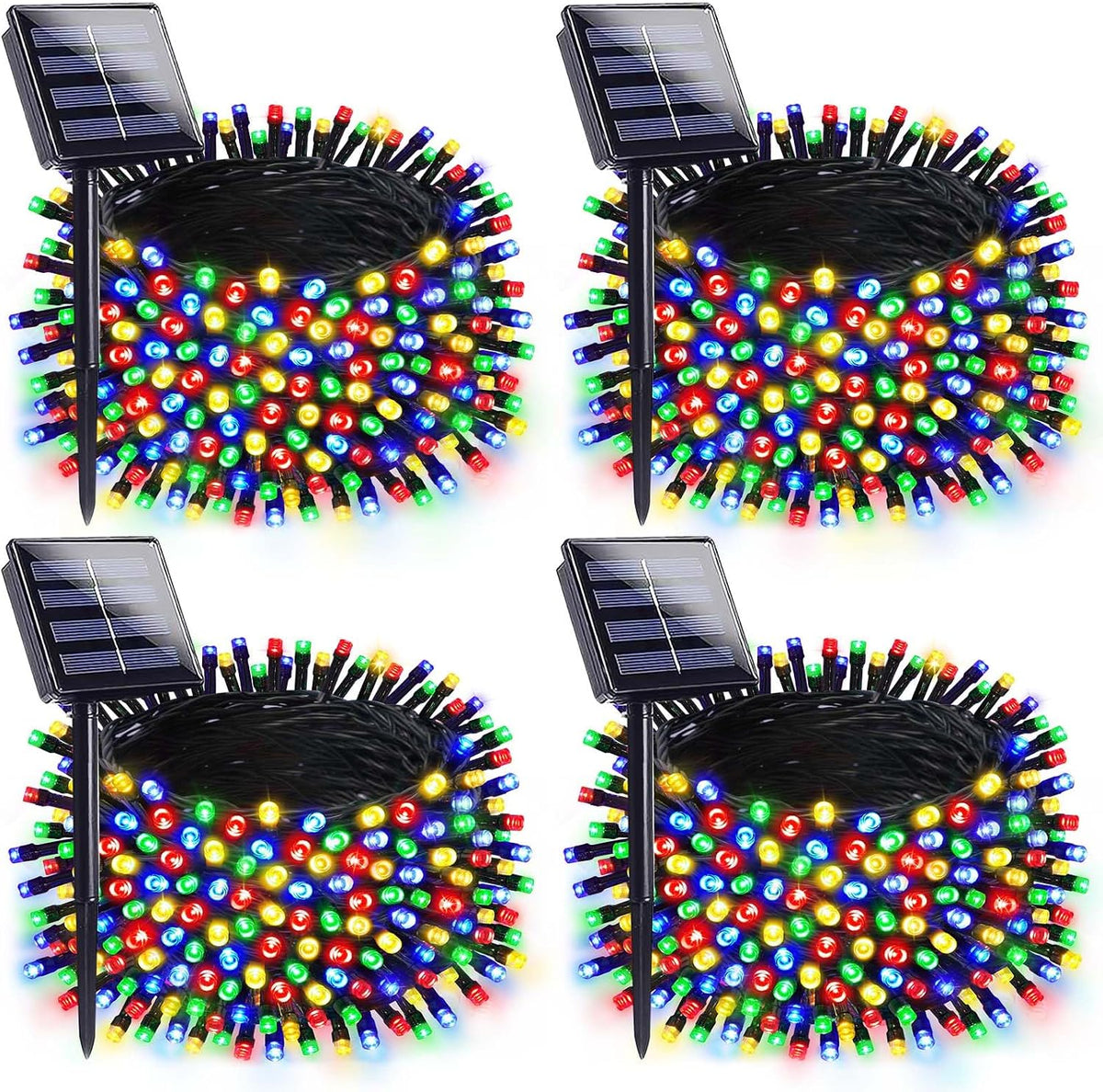 solar christmas lights outdoor, 4 pack 132ft solar, main product view