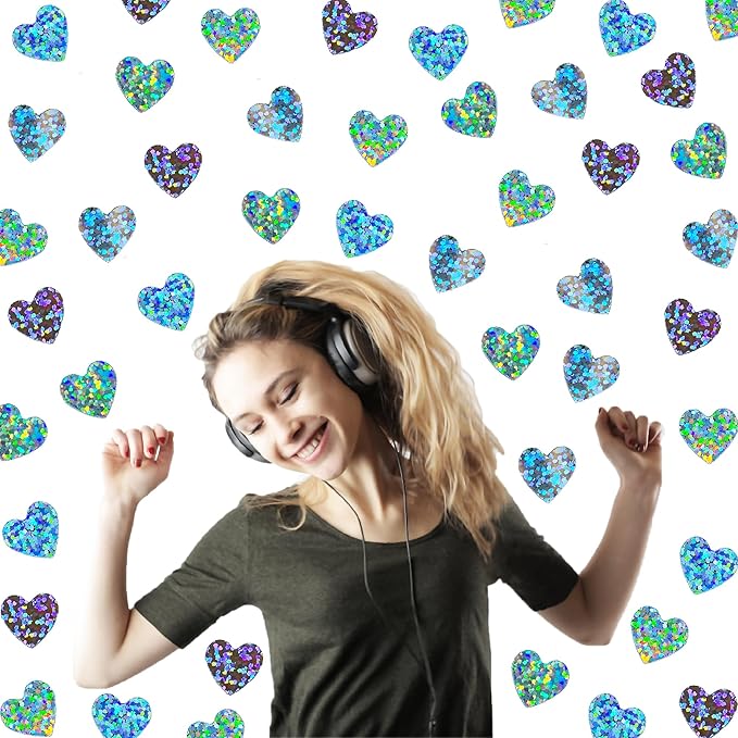 Confetti Heart Metallic Confetti Party Table Decoration Sprinkles DIY for Valentine's Day Wedding Birthday Engagement Bachelorette Theme Party Celebrations Favor Supplies(Heart Silver)
