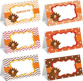 120 Pieces Thanksgiving Turkey Table Place Card Fall Buffet Table Name Place Card Folded Food Tag Turkey Label for Thanksgiving Party Supplies