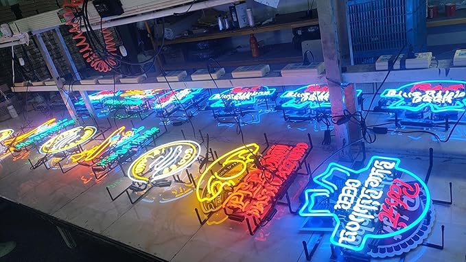 Neon Signs Beer Bar Club Bedroom Glass Neon Signs Compatible For Tabasco for Office Hotel Pub Cafe Birthday Party Man Cave Neon Light Art Wall Lights 24 X 20 Inches