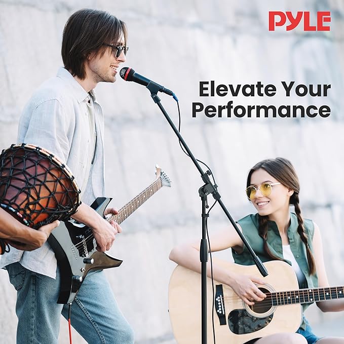 Pyle Universal Tripod Microphone Stand - Knob Boom Extends Up to 31'', Strong and Lightweight Tubing, 3.5'' x 38'' -inches, Lightweight and Collapsible Mic Stand