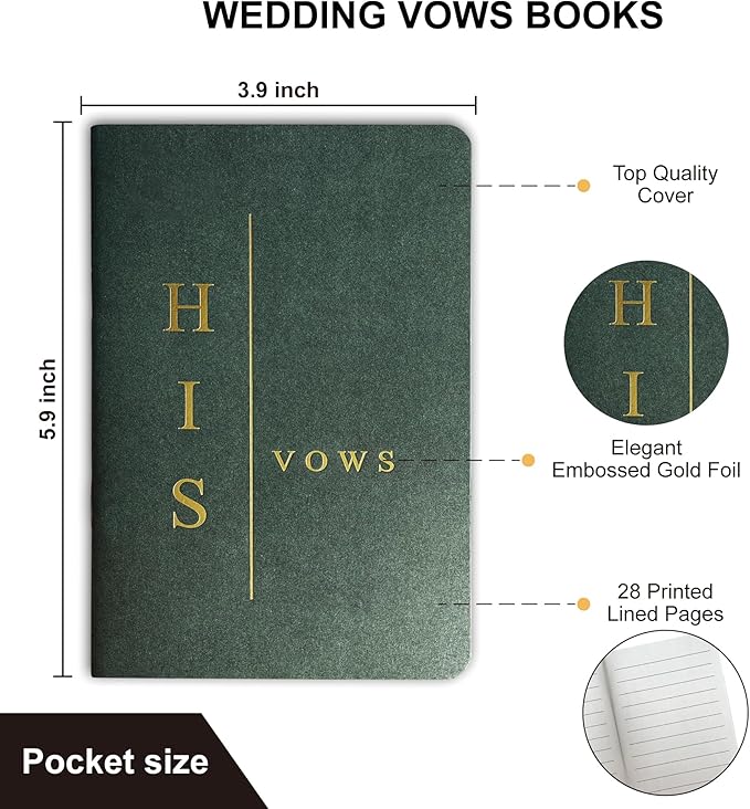 Wedding Vow Books His and Hers, Wedding Registry Gifts Ideas for Bride & Groom,Wedding Essentials