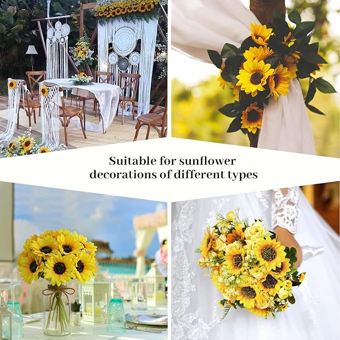 Leftover Sunflower Artificial Flowers in Vase,Sunflower Decor,Flower Centerpieces for Tables,Fake Flowers in Vase for Summer Decor, Yellow Decor