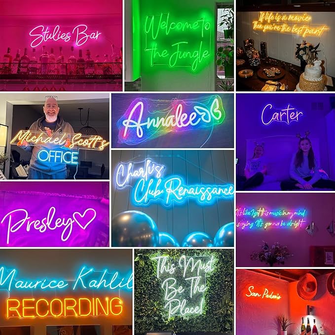 Custom Neon Signs, Large Custom Led Neon Name Sign for Room Decor, Personalized Large Led Name Light Sign - Neon Sign Customizable for Wedding Birthday Party Bar Shop, Custom Logo Neon Sign