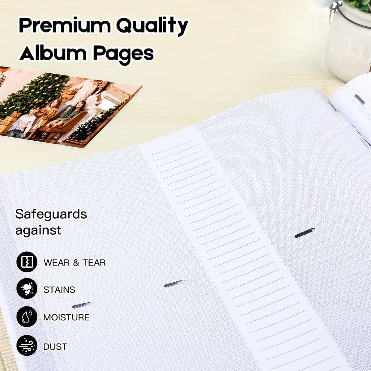 Photo Album 4x6 Vertical 600 Photos with Writing Space, Beige