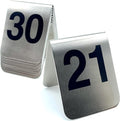 10 Pcs Metal Place Cards Stackable Tent Style Table Numbers，Place Card Holders for Celebration Wedding Party Restaurants Cafes Bars Gatherings meeting Room Board Game Serial (Medium 21-30, Black)