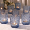Lanttu 12 Pack Blue Votive Candle Holders 2.2"*2.6" Tealight Candle Holder | for Wedding Table Centerpieces, Birthday Parties, Home Decor, Blue Bridal Shower and Holiday Decorations
