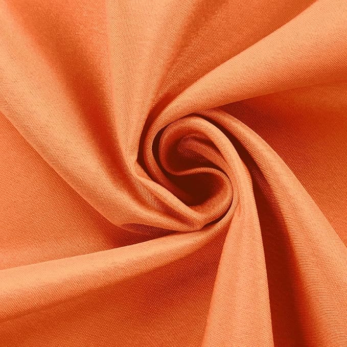 Efavormart Round Tablecloth, 120 Inch Stain & Wrinkle Resistant Washable Table Cloth, Decorative Polyester Fabric Table Cover for Banquet, Wedding, Dining - Orange