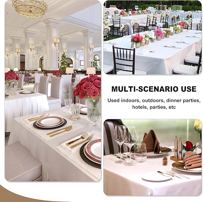 Fitable Burgundy Rectangle Tablecloths for 6 Foot Tables, 6 Pack - 70 x 108 Inches - Stain Resistant and Washable Table Clothes, Polyester Fabric Table Covers for Wedding, Party, Banquet, Buffect