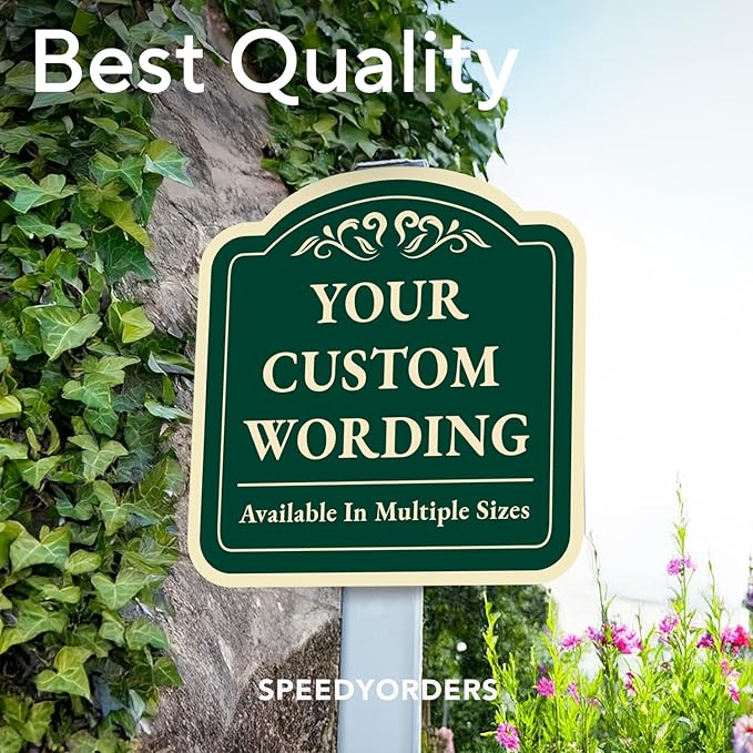 Custom Decorative Outdoor Metal Signs - Personalized Aluminum - Customized Driveway - Waterproof - Made In USA - Forest Green - 24x24 In