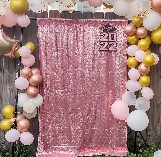 ShiDianYi 4FTX6FT-Fuchsia Pink-Sequin Photo Backdrop, Wedding Photo Booth,Photography Background (Fuchsia Pink)