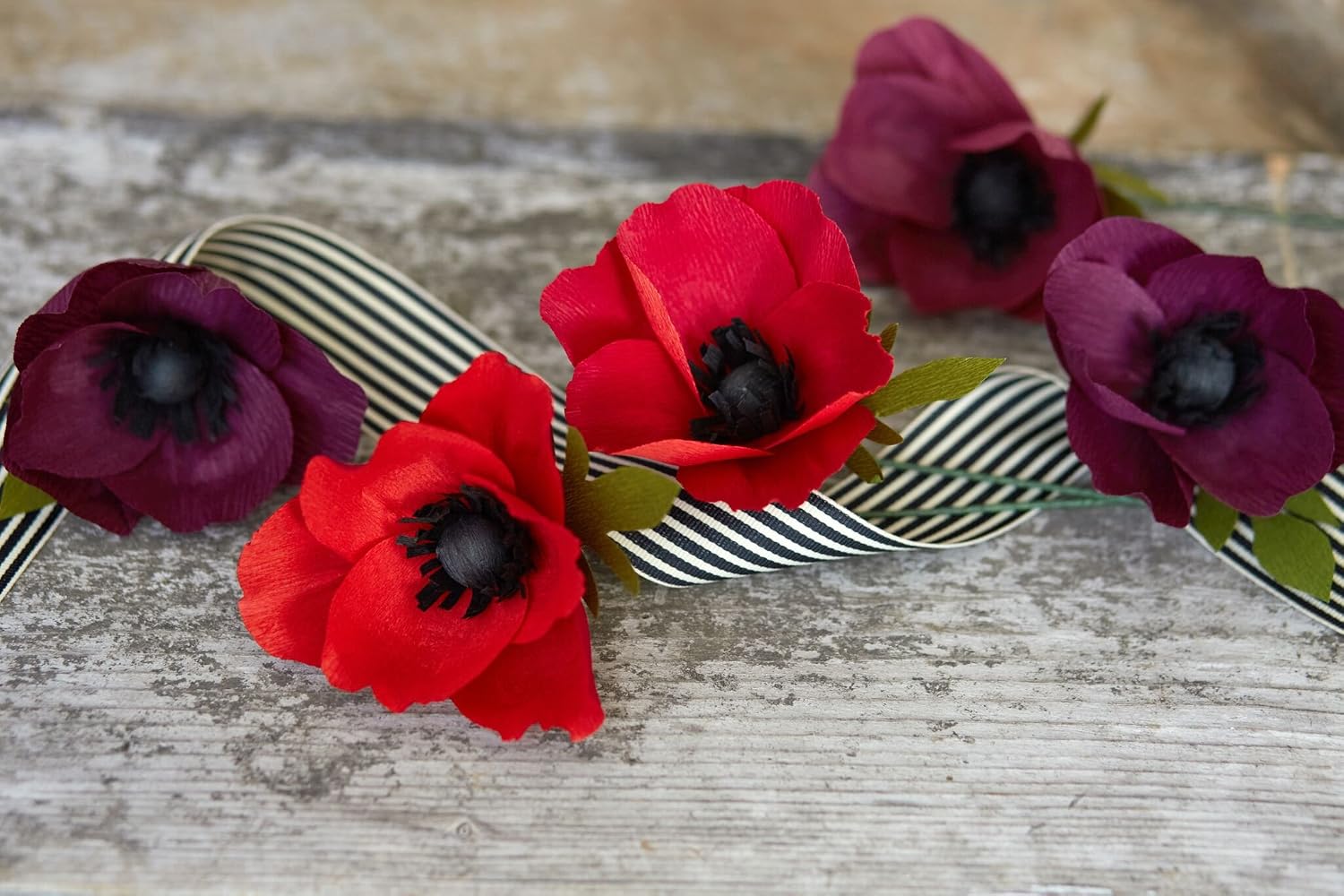 Lia Griffith Extra Fine Crepe Double Sided Paper-4 Colours per Pack (Sangria, Aubergine & Cherry, Raspberry), 50 x 200cm