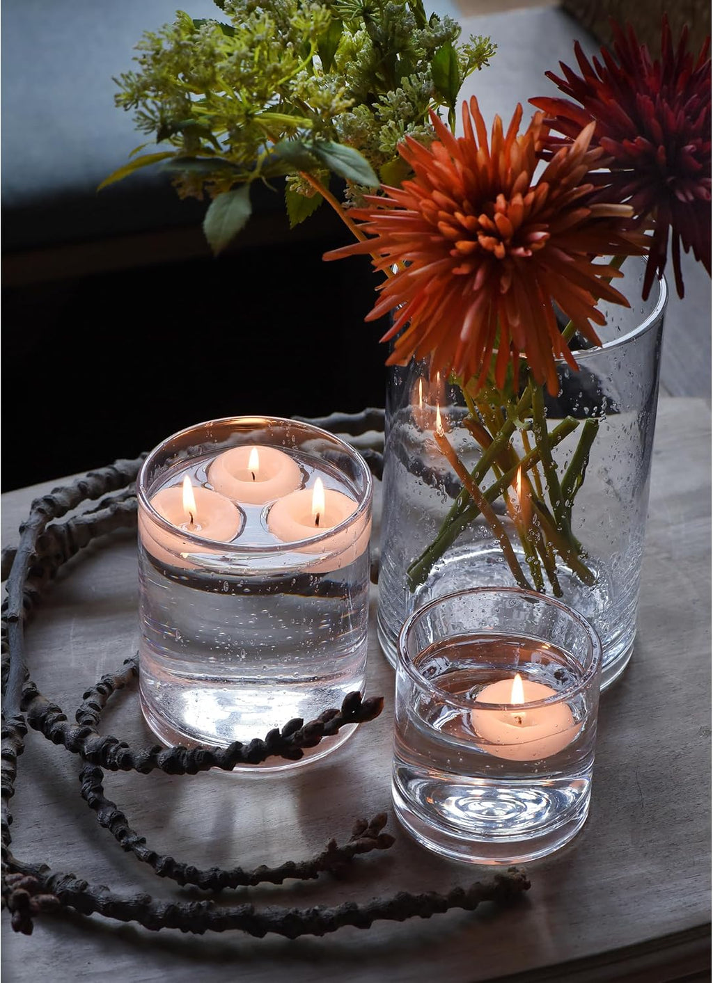 Glass Candle Holders Set, 3 Sizes 8" 5" 3.5" Height | Hurricane Vase Centerpieces, Clear Seeded Bubbles Cylinder For Pillar Votive Flower