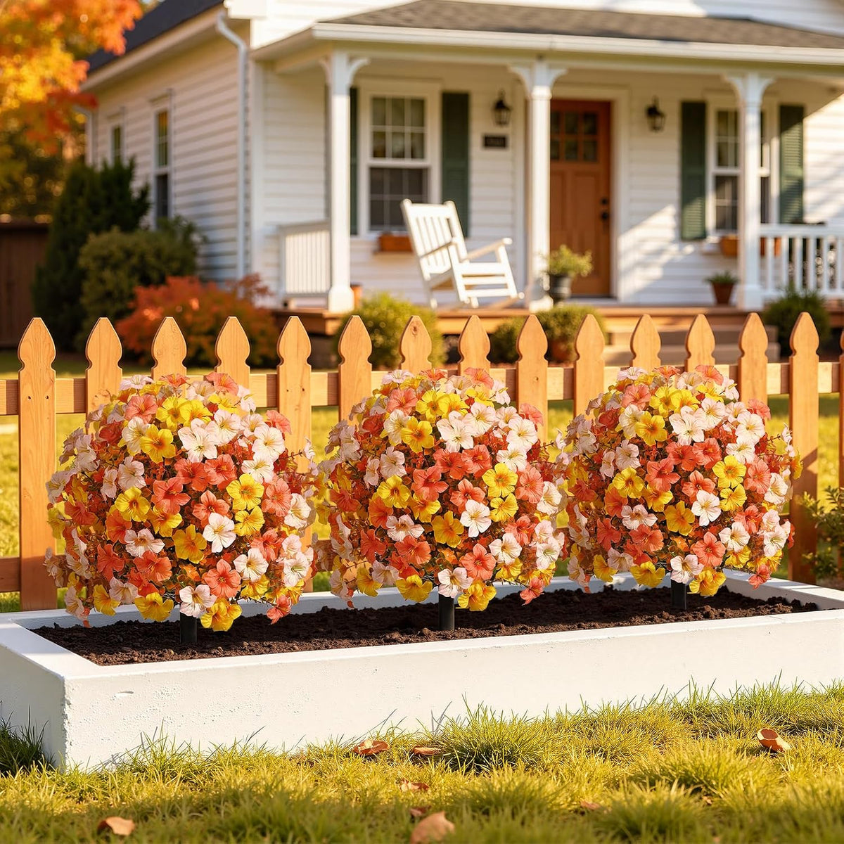shareconn 2pcs artificial fall flowers for outdoors uv, package contents