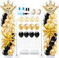 2 sets black and gold balloon column stand, main product view