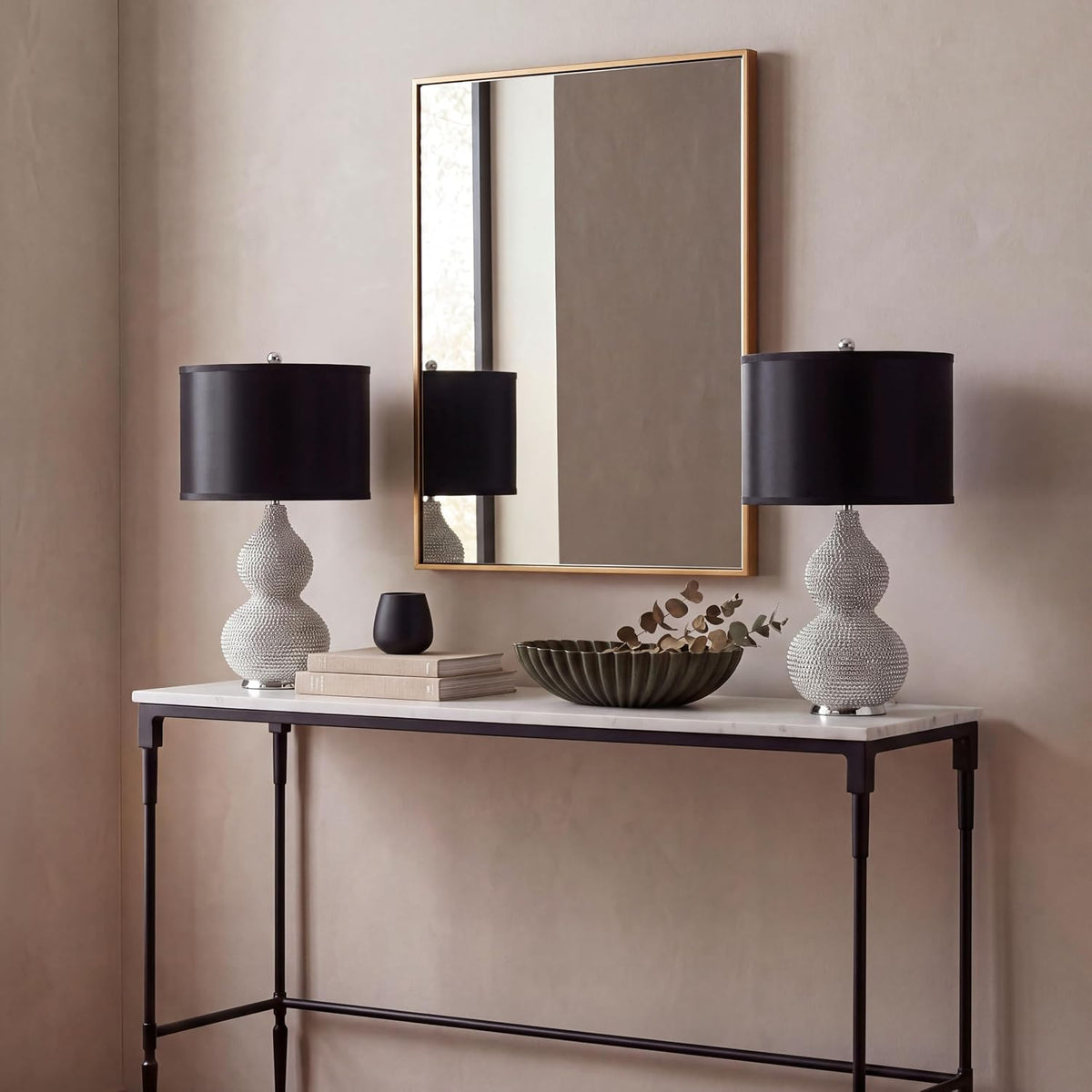 safavieh nicole bead table lamp set of 2 shown in use