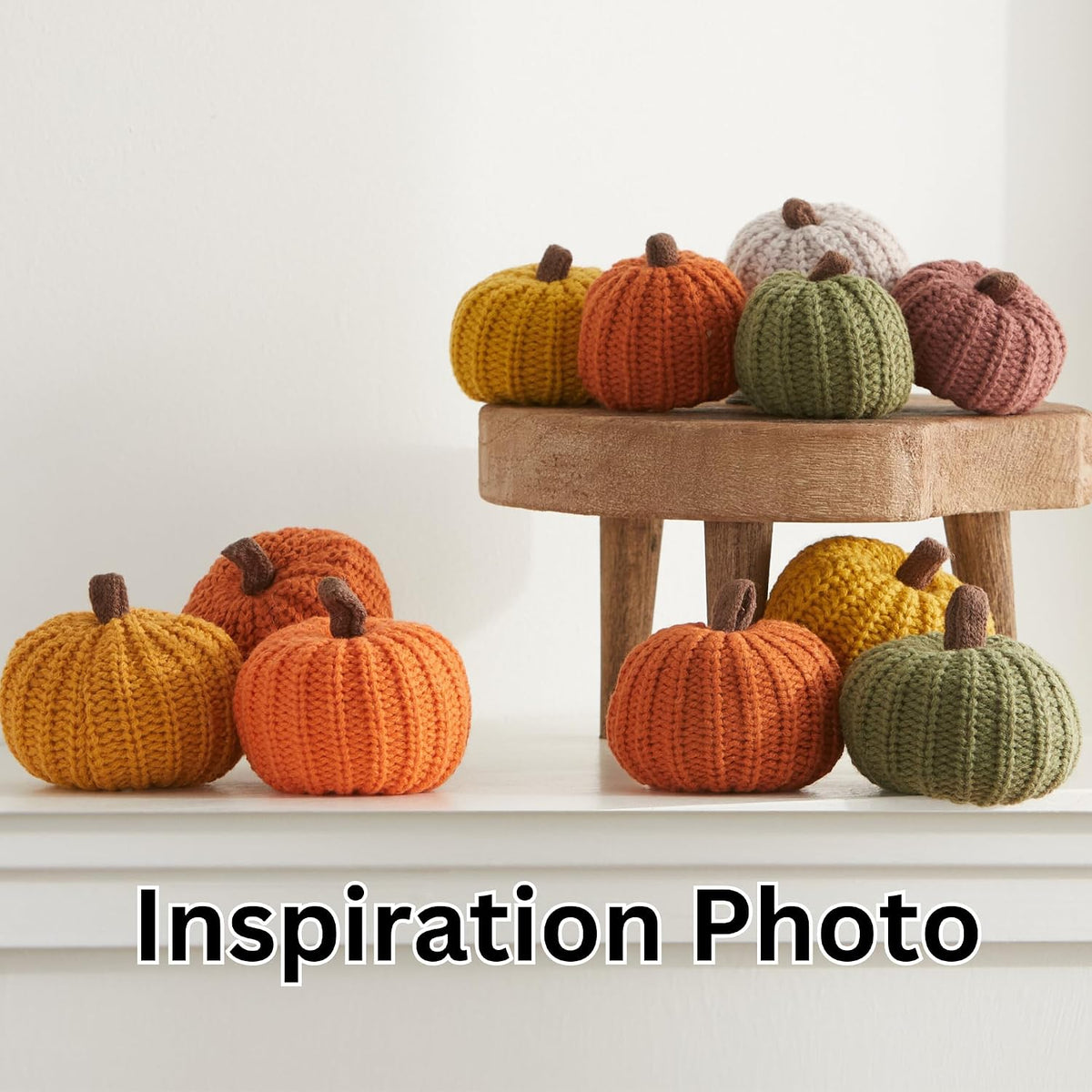 Mini Knit Pumpkins Set of 12, Warm Pumpkin Colors (Mini Assorted Set 12)