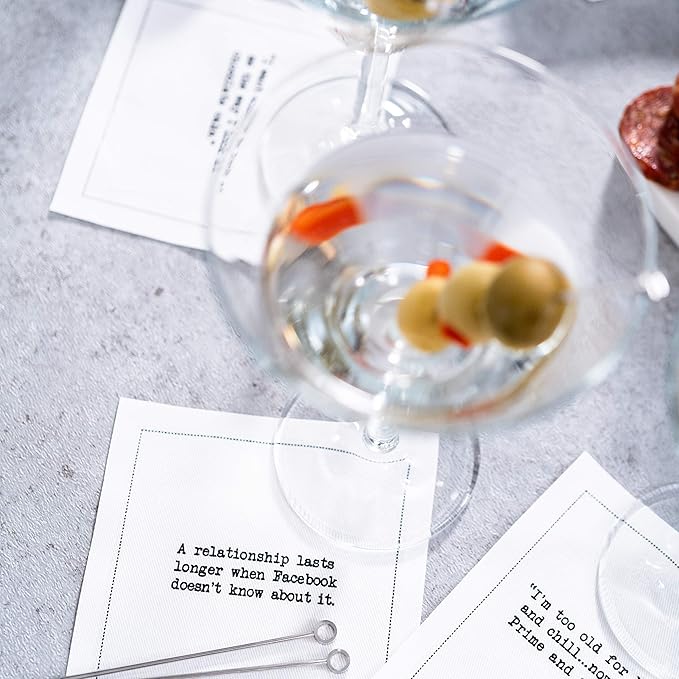 Five Star White Cotton Cocktail Napkins, Beverage & Bar Napkins - 4.5" x 4.5" (50 Pack)