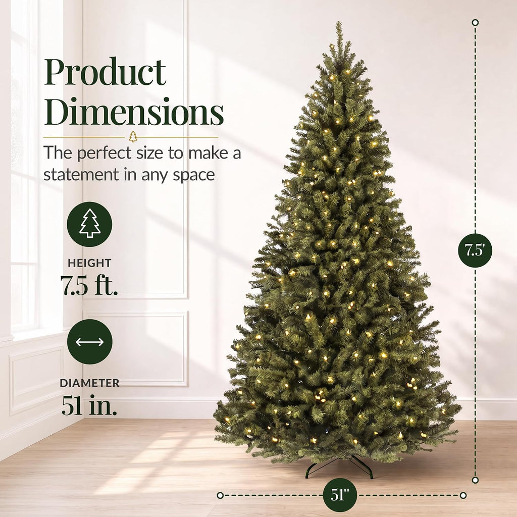 best choice products 7.5ft artificial christmas tree with shown in use