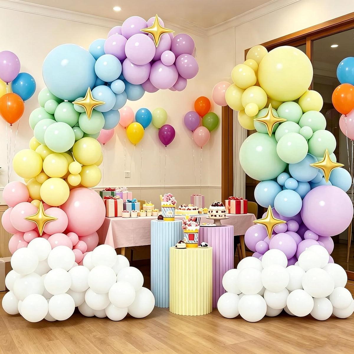 balloon arch kit,adjustable 8.2ft & 6ft half balloon showing dimensions