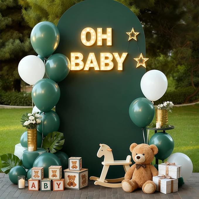 6FT Hunter Green Arch Cover - Polyester Fitted Wedding Arch Stand Covers Round Top Chiara Arch Backdrop Cover for Birthday Party Banquet Photo Background Decoration