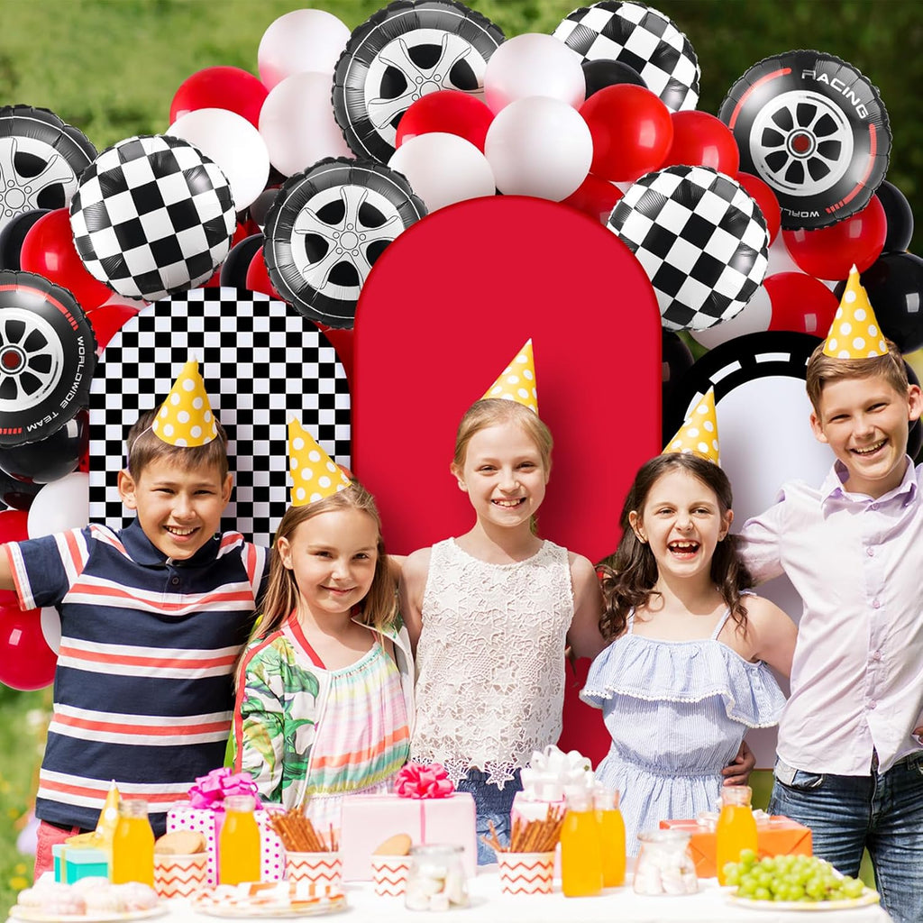 foilswirl 34 pcs race car party decoration 4ft showing dimensions