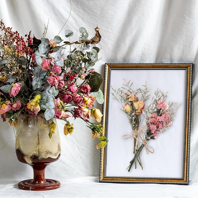 12/24 Pack Dried Flowers for Vase Various Mini Bouquet Dried Small Wildflowers Natural Real Flowers Bulk for Crafts DIY Wedding Decor (12, Forget Me Not)