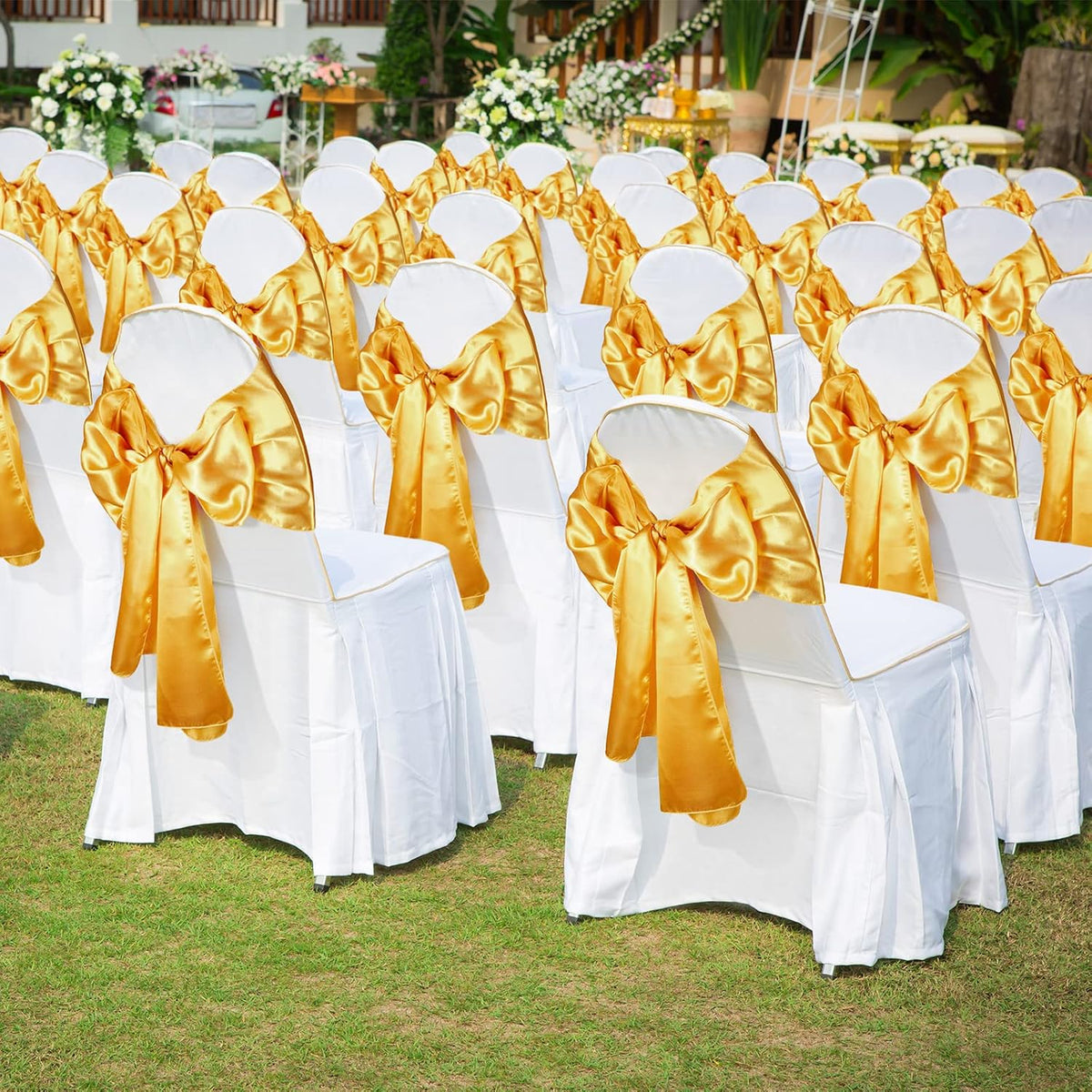 30 Pack Gold Satin Table Runner Bulk 12 x 108 Inch Silk Table Cover