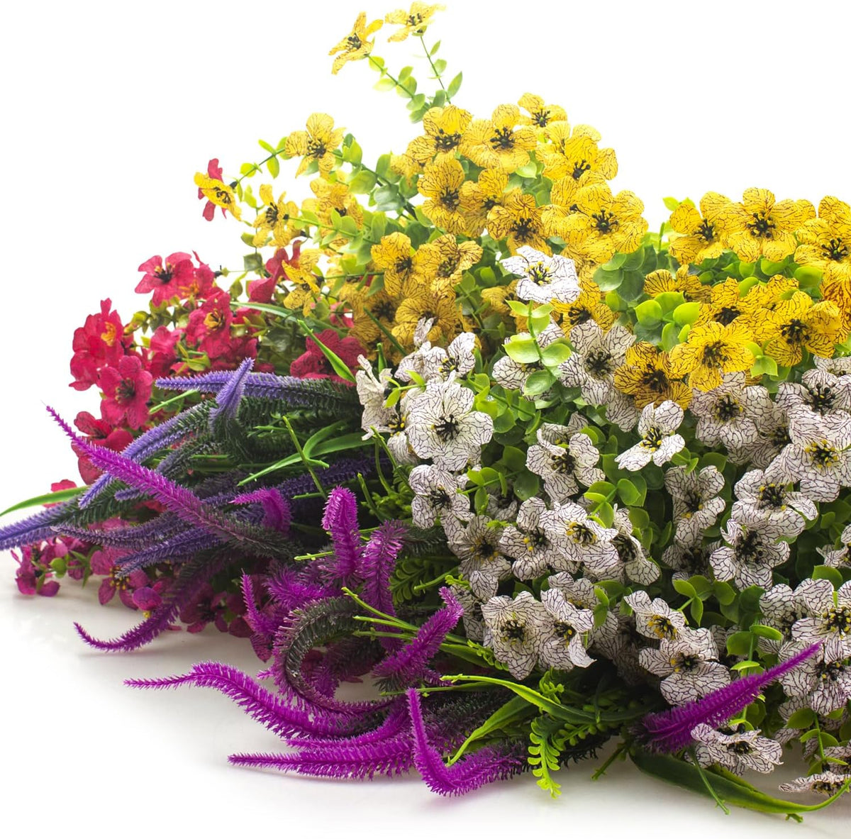 aitisor 20 packs artificial flowers outdoor uv resistant, close-up detail