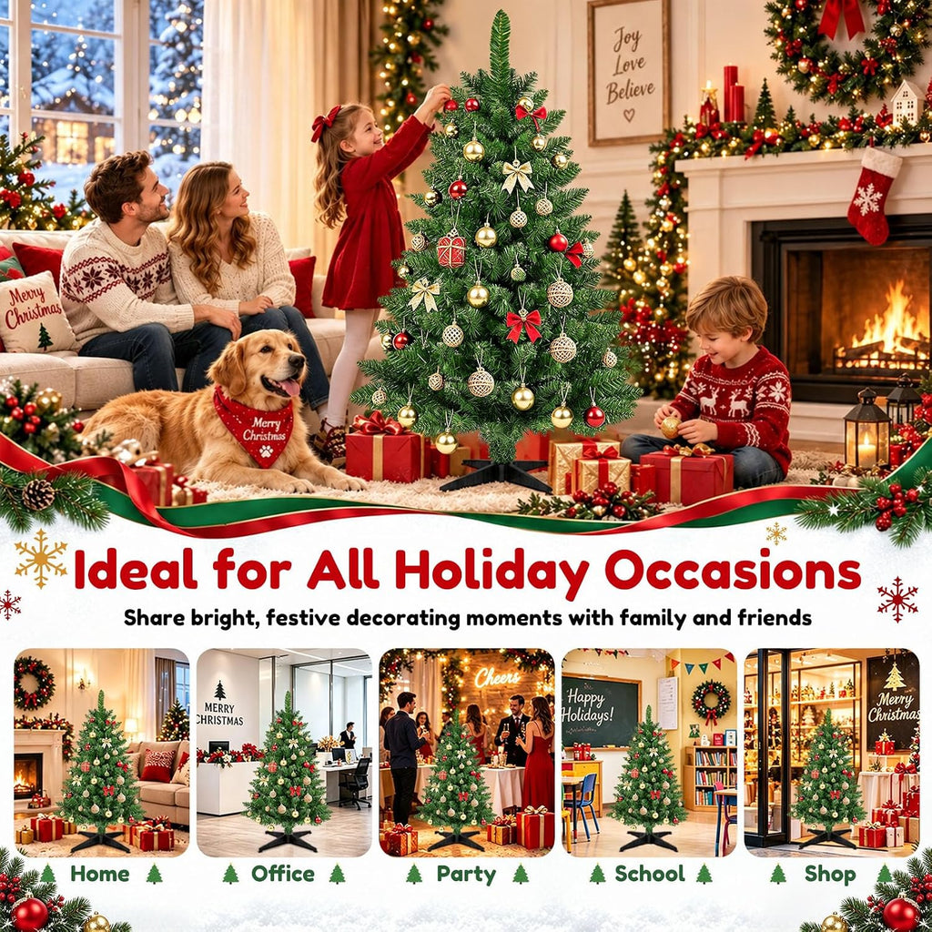 3ft artificial small christmas tree, premium pvc tips showing dimensions