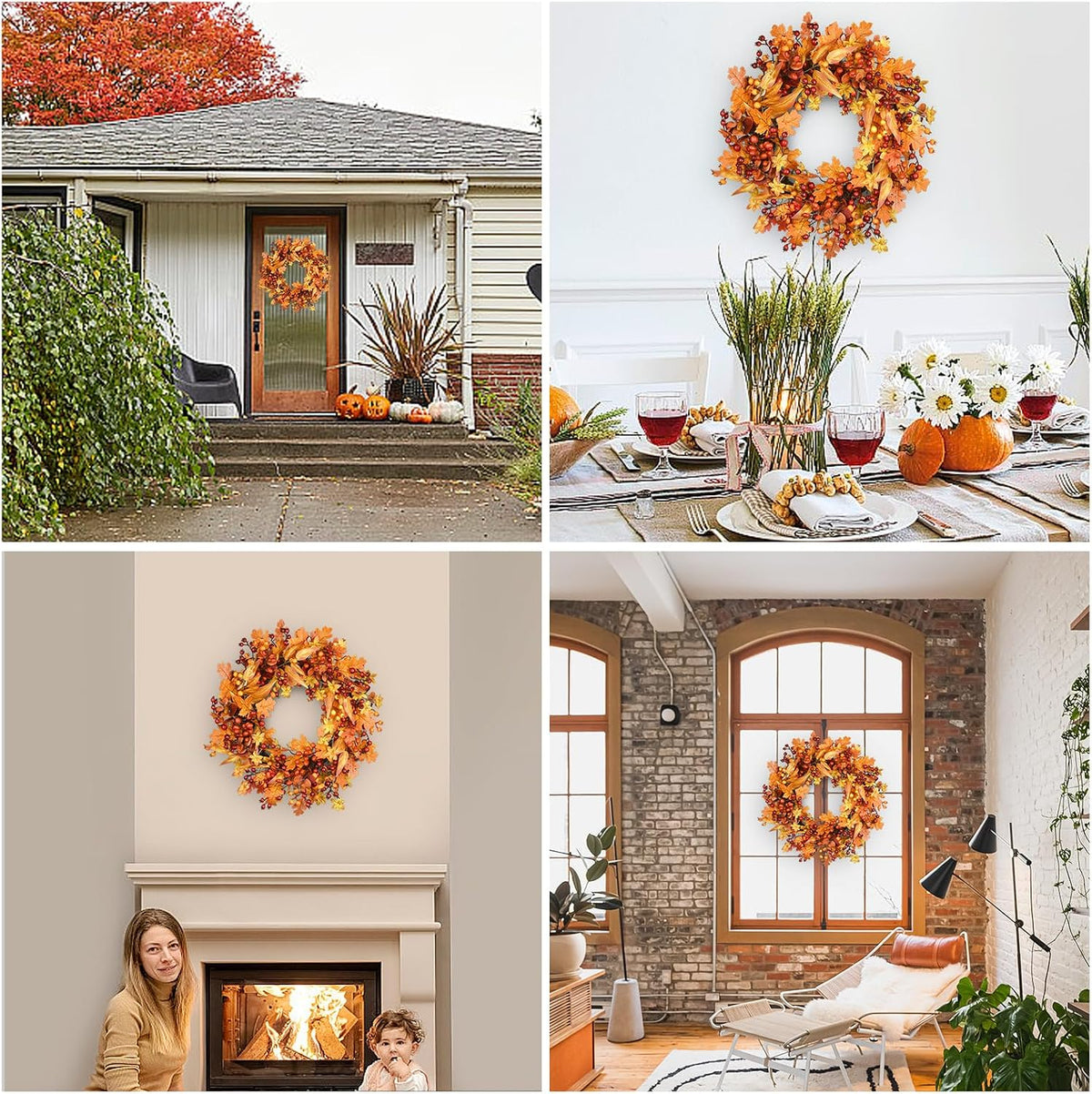 fall wreaths for front door 24 inch autumn, package contents