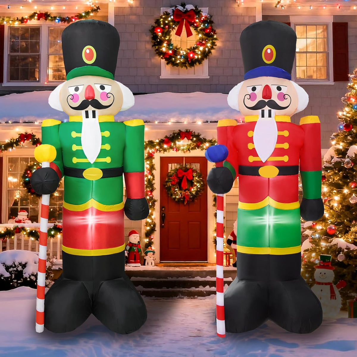 8.3ft 2pcs christmas inflatable nutcracker, jumbo nutcracker soldier, main product view