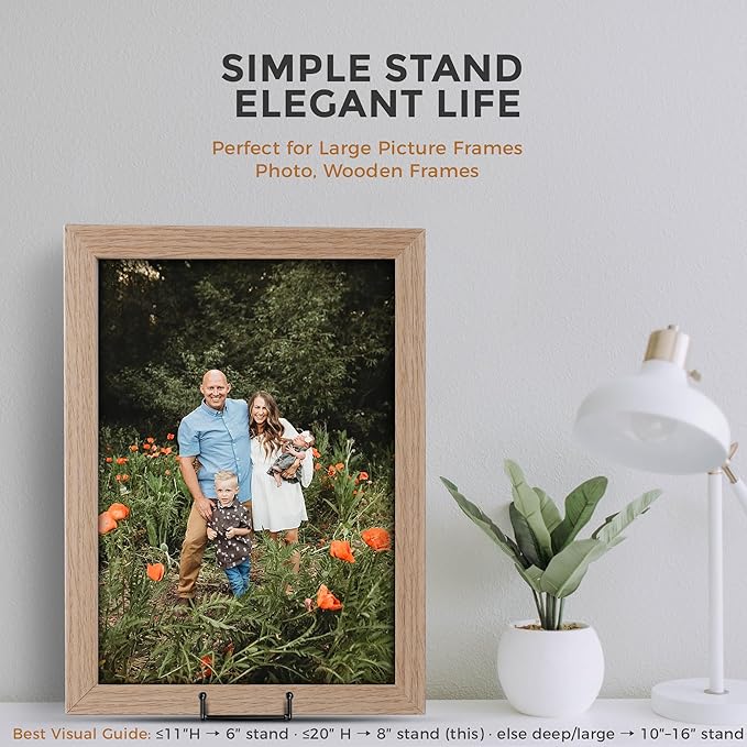 TR-LIFE Plate Stands/Holder for Display, 8 Inch, Large, Metal Frame for Picture, Decorative Platter, Book, Photo Easel (2 Pack)