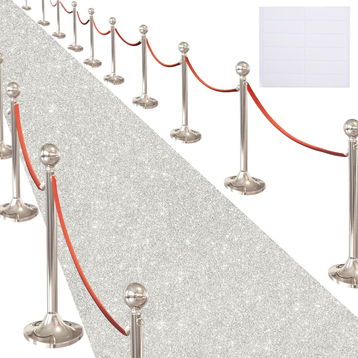Glitter Carpet Runner for Party -200 GSM Thickness Non-Woven Fabric Runner Ru...