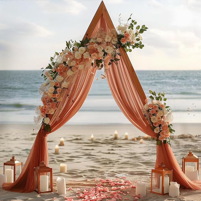 Terracotta Wedding Arch Draping Fabric 1 Panel 30'' x 20FT Terracotta Drapes Sheer Fabric Backdrop Arch Draping Fabrics for Wedding Ceremony Birthday Party Bridal Shower Decoration