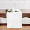 Linen Table Runner 90 inches Long – Medium Weight Hemstitch 100% Pure Linen Off White Dining Table Runner 14 x 90 Inch for Spring, Summer, Wedding Decorations, Gift – Azure