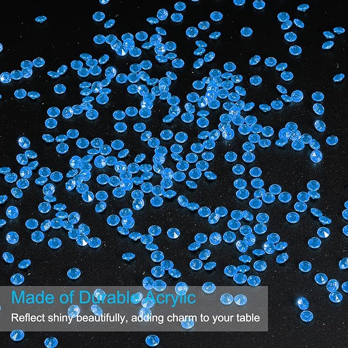PATIKIL 10000 Pcs Wedding Table Scatter Confetti Crystals 4.5mm Acrylic Diamonds Vase Fillers Gems for Table Centerpiece Decorations Party Vase Beads, Light Blue