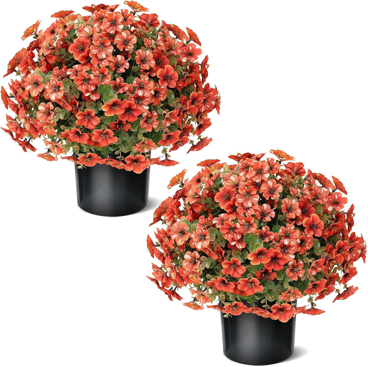 2 sets artificial fall flowers topiary ball trees, main product view